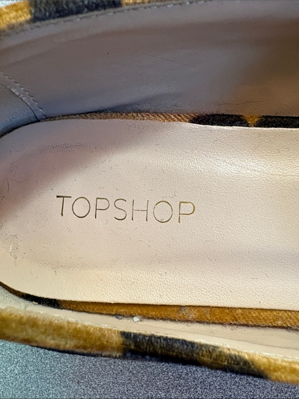 Topshop Leopard Velvet Slip-On Loafers in Brown and Black - Picture 2 of 12
